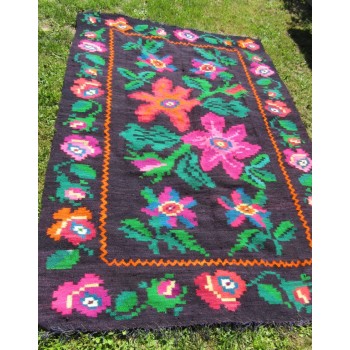 Romanian rug, hand woven vintage kilim rug from Transylvania