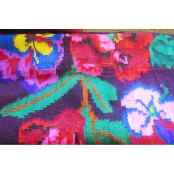 Handmade kilim rug with flowers , Romanian traditional rug