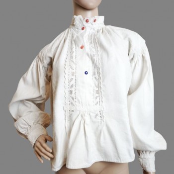 Chemise traditionnelle roumaine de Transylvanie, chemise brodée sur lin et chanvre