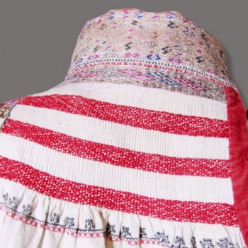 Handmade folk blouse with metallic embroidery from Transylvania