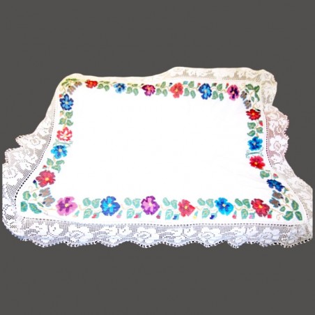 Nappe ancienne avec broderie à la main, nappe folklorique faite à la main de Transylvanie