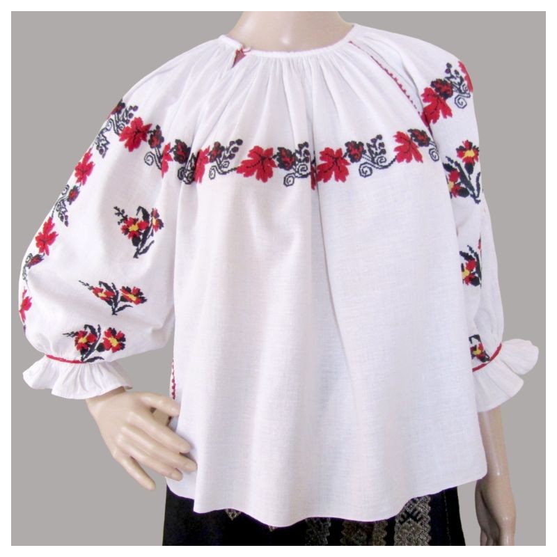 Blusa campesina rumana hecha a mano, blusa étnica bordada a mano Blusa campesina rumana hecha a mano, blusa étnica bordada a mano