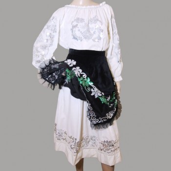 Vintage Romanian folk outfit from Banat , Transylvania , handmade Romanian peasant costume