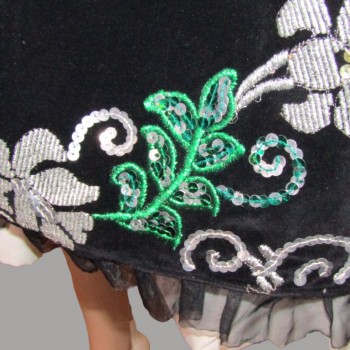 Traje campesino rumano de Caras, región de Banat, traje étnico bordado en plata