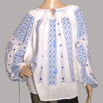 Blusa rumana hecha a mano, blusa popular bordada a mano