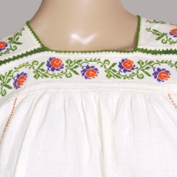 Antique Romanian folk dress , hand embroidered vintage traditional dress