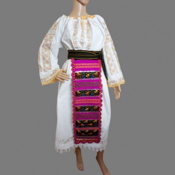 Costume popolare rumeno vintage di Bistrita, vestito tradizionale rumeno fatto a mano