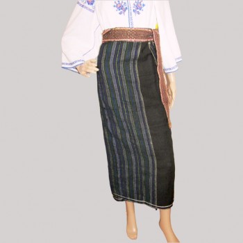 Jupe portefeuille folklorique roumaine, jupe en laine tissée à la main de Moldavie
