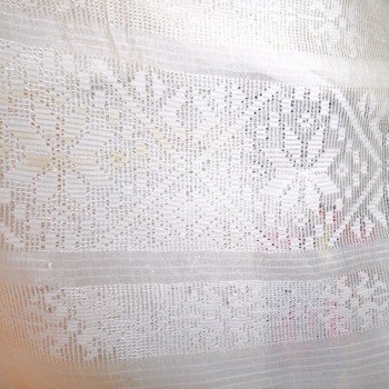 Antique Romanian raw silk scarf