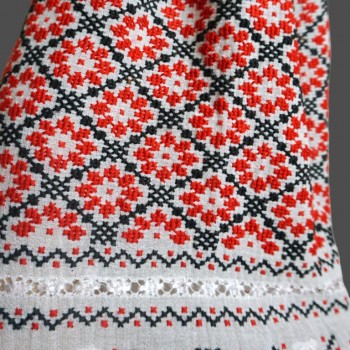folk blouse with red hand embroidery
