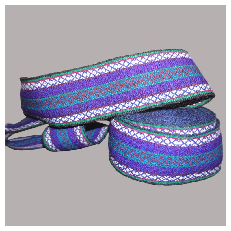 Antica cintura tradizionale rumena intrecciata a mano, tradizionale fascia fatta a mano viola Antica cintura tradizionale rumena intrecciata a mano, tradizionale fascia fatta a mano viola