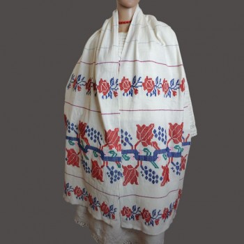 Vintage rumänisches Folk-Deko-Handtuch, traditionelles Textil aus Oltenien