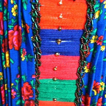 Handmade Romanian or Hungarian pleated apron from Western Transylvania