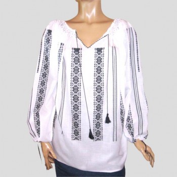Blouse ethnique roumaine fait à la main, chemisier folklorique roumain