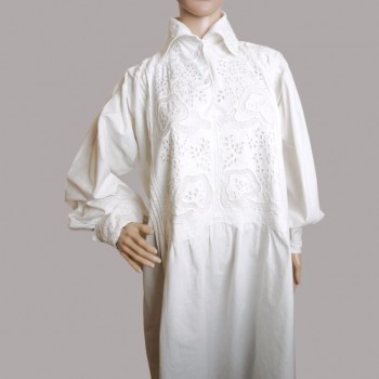 White embroidered old Romanian blouse for men