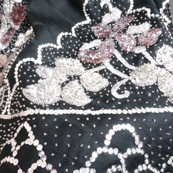 バナトの伝統的なルーマニアの服：白い刺繍が施されたルーマニアのブラウス、民族衣装のスカート、スパンコールの付いた伝統的なエプロン