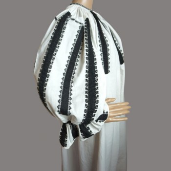Vintage Romanian traditional dress with black pattern from Sibiu Valcea
