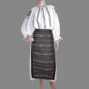 Very old traditional Romanian clothing : Romanian folk dress and pair of wool aprons
