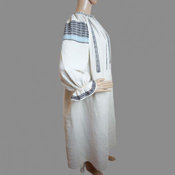 Old Romanian traditional costume with fabulous hemp folk blouse dress