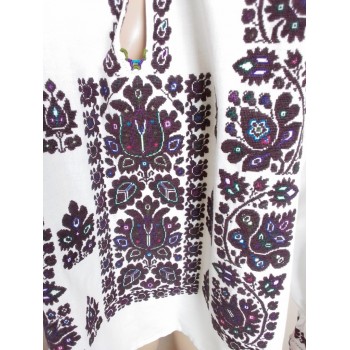 Blusa croata rumana bordada a mano vieja de Banat, Transilvania