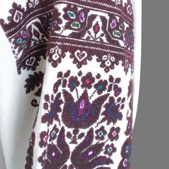 Blusa croata rumana bordada a mano vieja de Banat, Transilvania