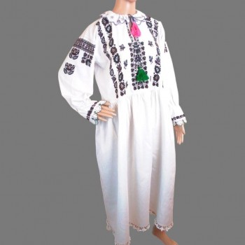 Vestido croata rumano bordado a mano antiguo de Banat talla M