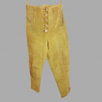 Dame Tan Suede Lederhosen - Oktoberfest tyske læderbukser størrelse DE 34