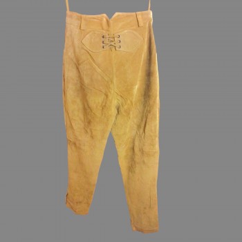 Dame Tan Suede Lederhosen - Oktoberfest tyske læderbukser størrelse DE 34