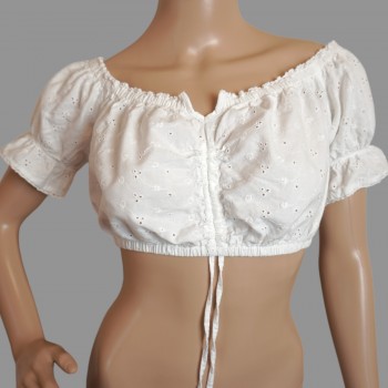 Chemisier court Dirndl vintage – Chemisier folklorique à épaules dénudées pour les festivals