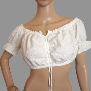 Tradisjonell tysk bustier: Vintage Dirndl kort bluse for festivaler og feiringer