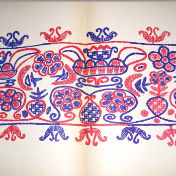 Vintage-Volksstickereibuch mit 57 Mustern – Großformatiges Buch über ungarische Volkskunst
