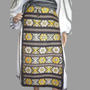 Vintage Handmade Romanian Folk Aprons with Silk Embroidery and Lace