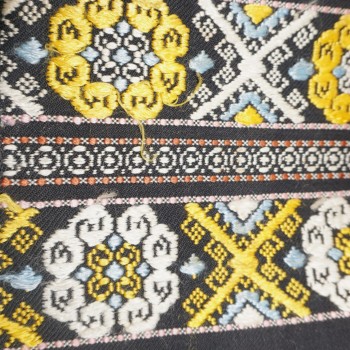 Vintage Handmade Romanian Folk Aprons with Silk Embroidery and Lace