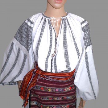 Handcrafted Romanian Folk Costume - Romanian Traditional Dress, Aprons and Belt for Sizes L-XL
