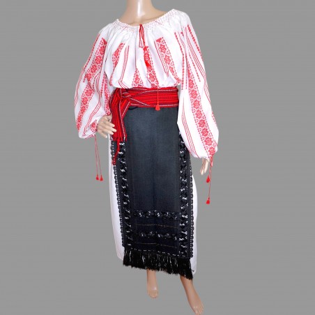 Costume folklorique roumain authentique – Ensemble traditionnel en quatre pièces