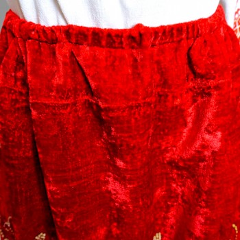 Authentic Romanian Folk Apron – Hand-Decorated with Golden Sequins, Beads, and Lace
