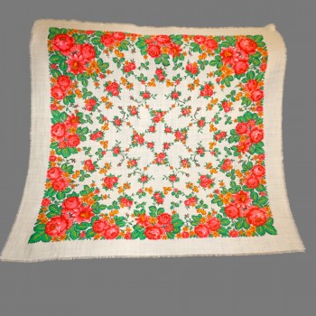 Pañuelo Rumano Vintage de Lana – Pañuelo Tradicional con Flores