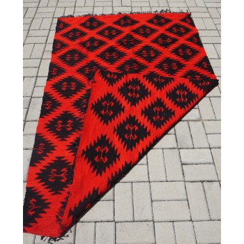Authentic Vintage Romanian Kilim Rug | Handwoven Wool Folk Carpet | Transylvania