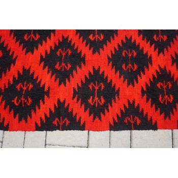 Autentisk vintage rumensk kilim-teppe | Håndvevd folk-teppe i ull | Transylvania