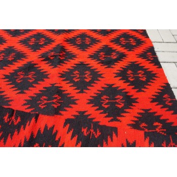 Authentic Vintage Romanian Kilim Rug | Handwoven Wool Folk Carpet | Transylvania