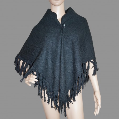 Gran chal vintage de lana rumana – pañuelo tradicional de invierno