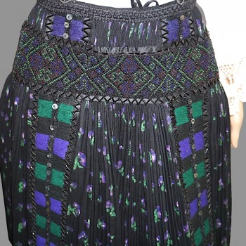 Traditional Romanian or Hungarian Folk Apron with Beaded Waist Detail